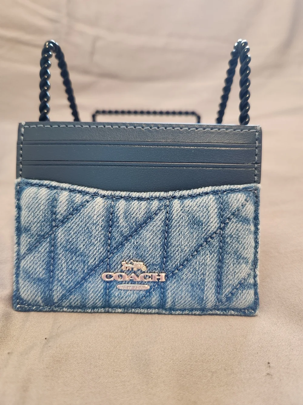COACH Denim Quilted Card Case