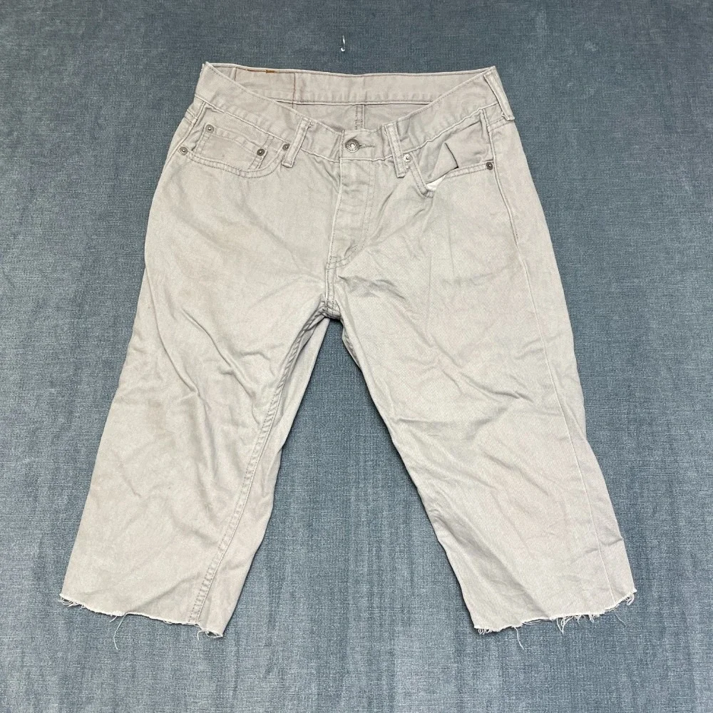 Levi's 511 Capri Jeans Mens 32x30 Gray Straight Leg Light Wash High Rise Trendy