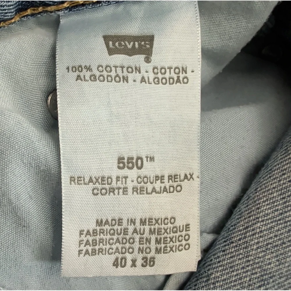 Levis 550 Relaxed Fit Jeans Men's Sz 40x36 Blue Denim Wide Leg Skater Baggy