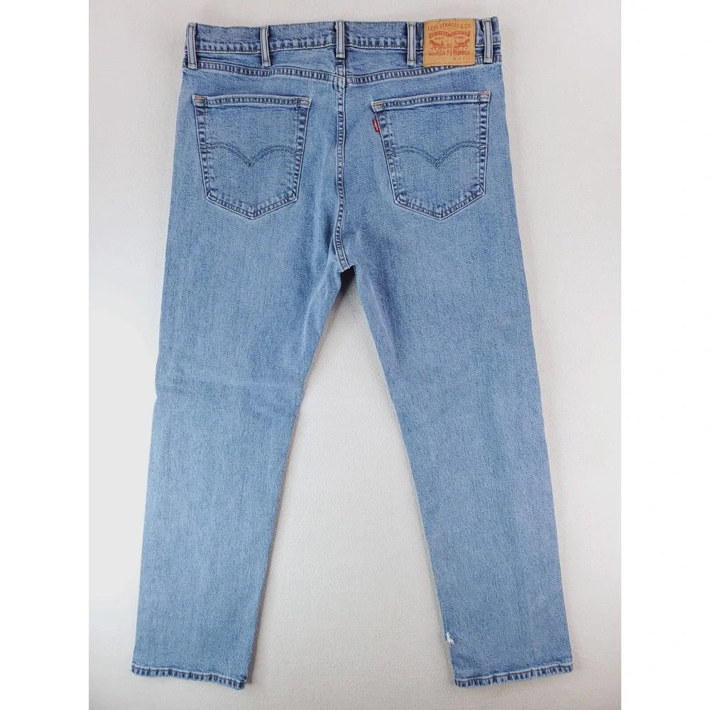 Levis 505 Jeans Mens 38x32 Blue Regular Straight Stone Wash Work Pants Red Tab