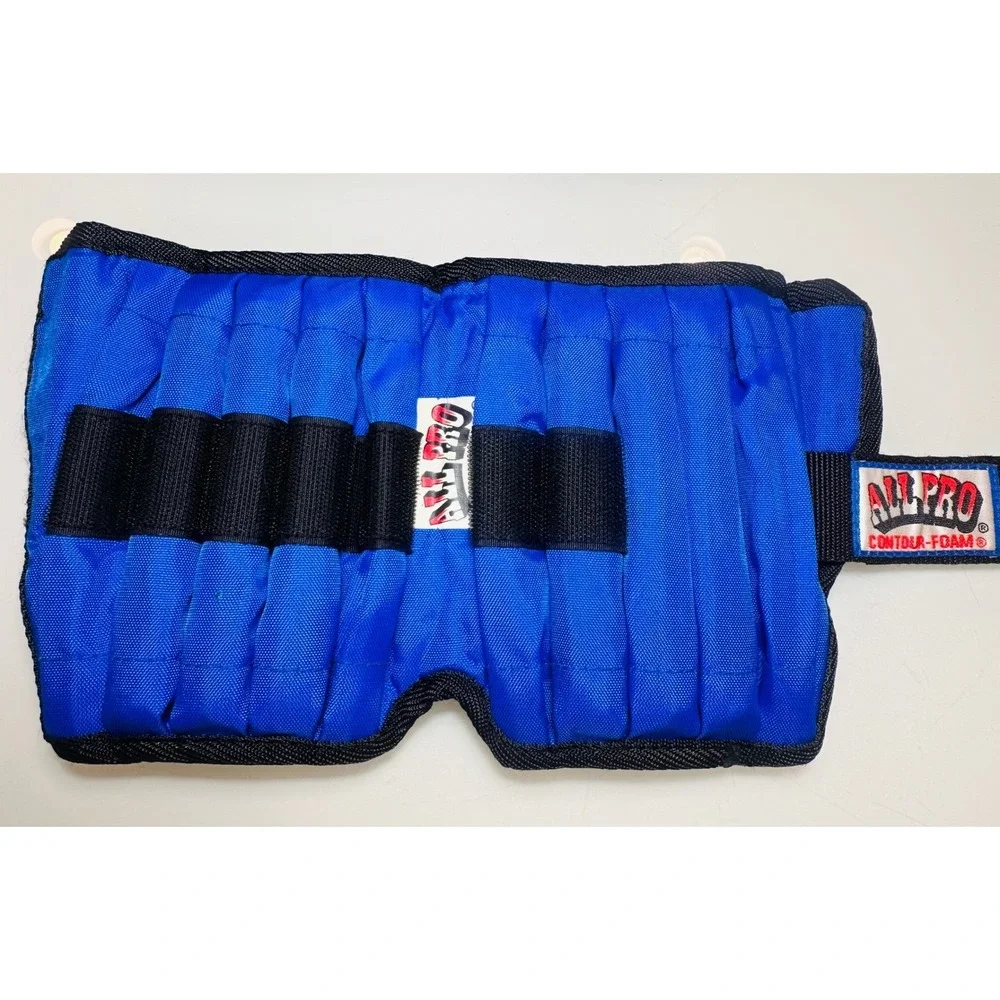 All Pro Weight Adjustable Ankle Weights 10 lb Pair Blue Model 400 Contour-Foam