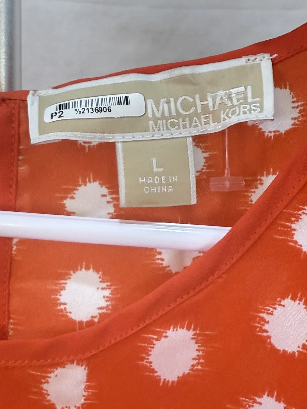Michael Kors Red Polka Dot Sleeveless Top sz L