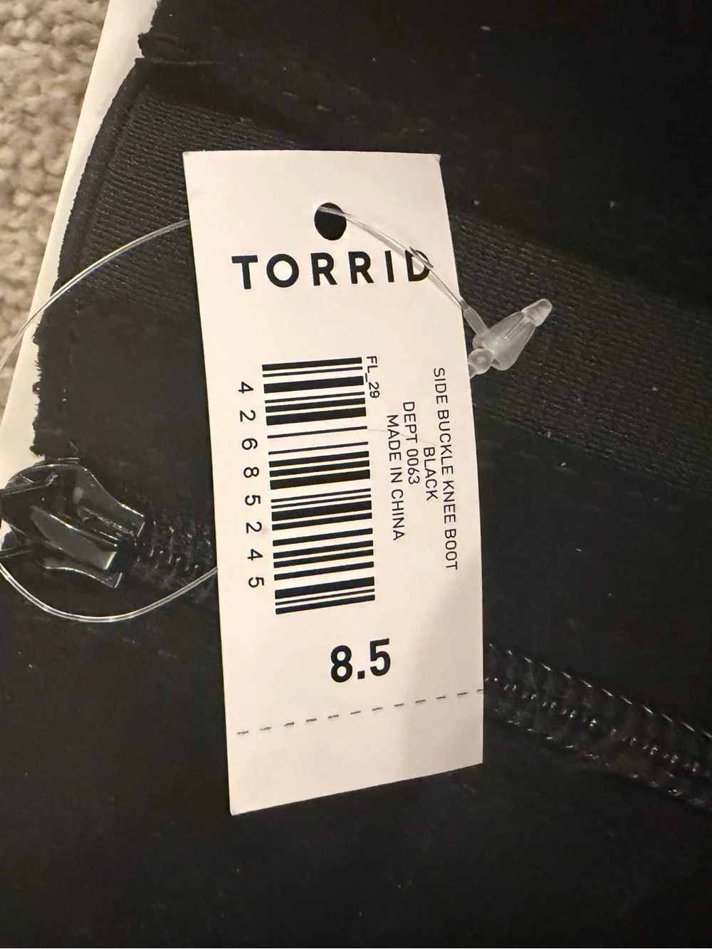 torrid Wide Calf Black Knee High Faux Suede Boots with Buckle Detail