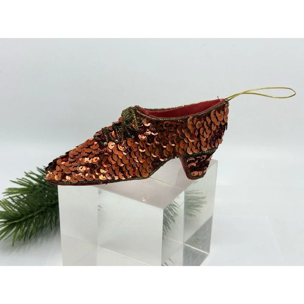 By Ruby Red Sequined Wizard Of Oz Shoe Ornament