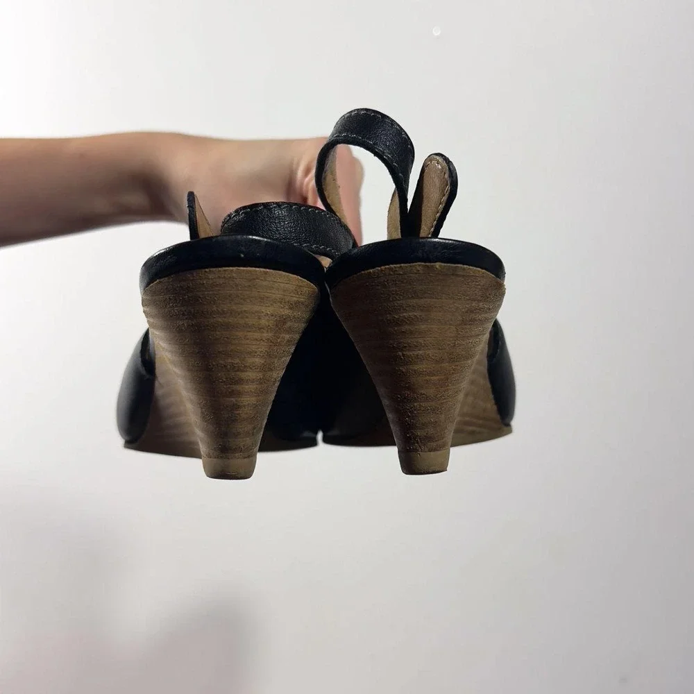 Chloe Leather Ballet Flat Wedge with Gold Buckle