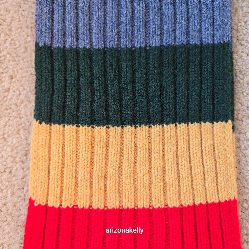 NWT Benetton Wool Stripe Colorblock Scarf Colorful