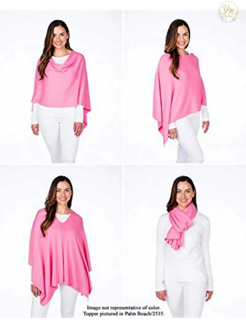 Cashmere Blend Womens Poncho Shawl Topper Wrap