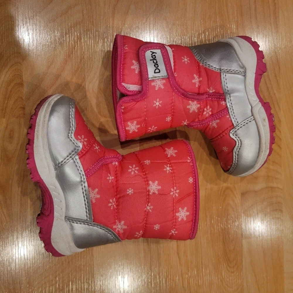 Daclay Pink Toddler Winter Boots Size 7