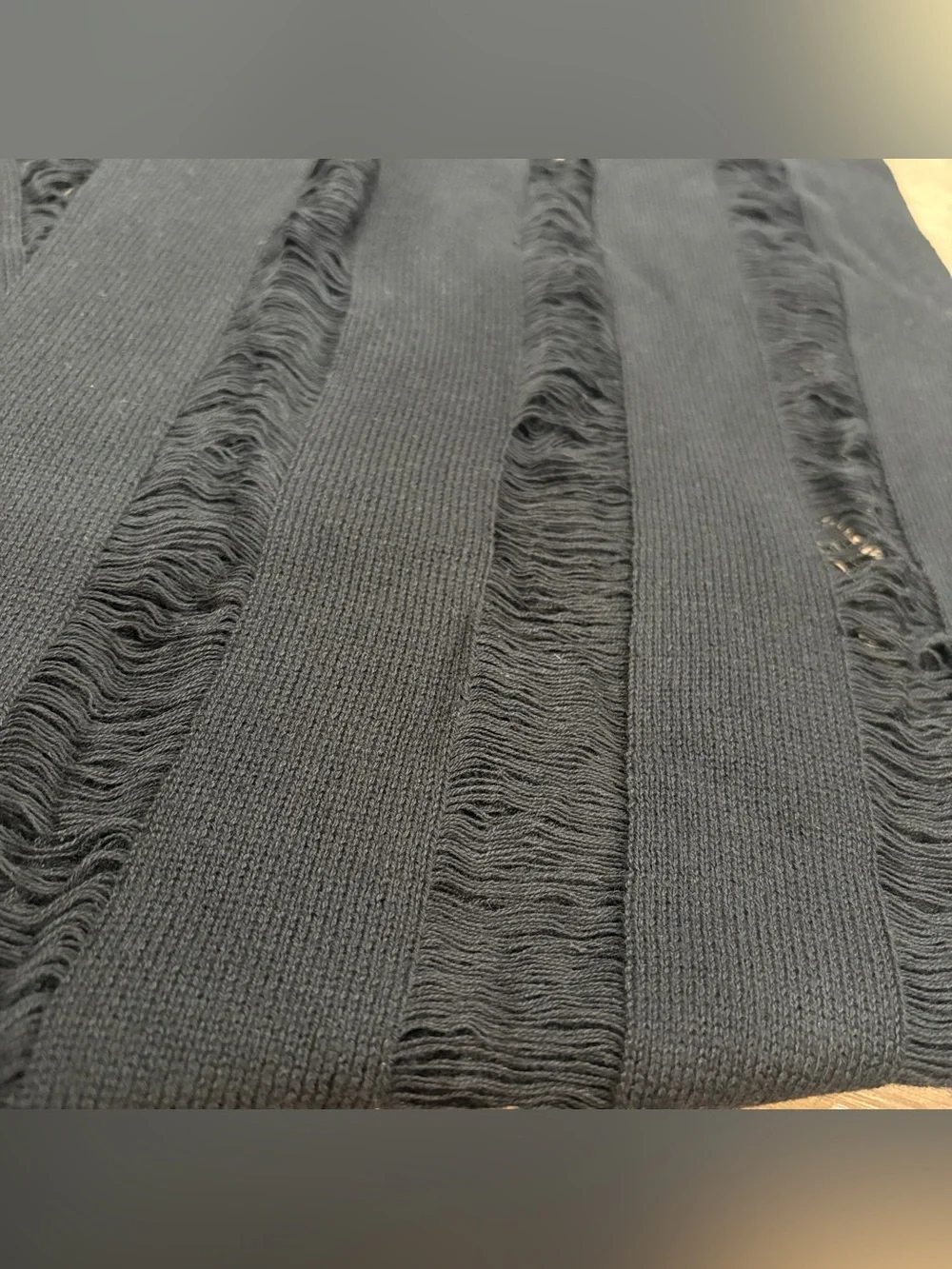 Rare Vintage 2007 Juicy Couture Collection Distressed Shredded Long Knit Scarf