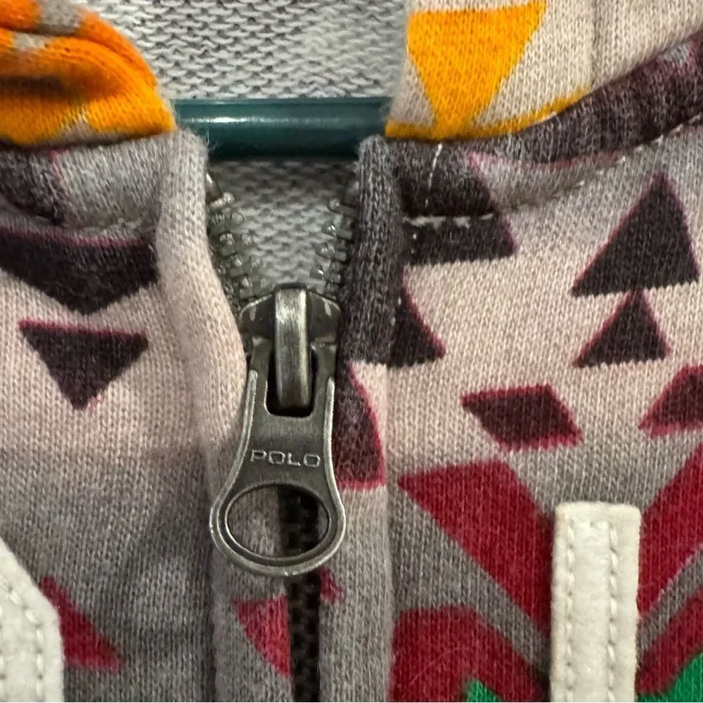 Ralph Lauren Aztec print full zip hoodie sweatshirt. Kids Medium(10-12). Unisex.