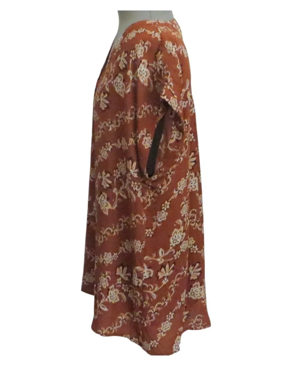 Maurices Women's Plus Floral Print Short Sleeve Blouse Rust Terracotta Size 1
