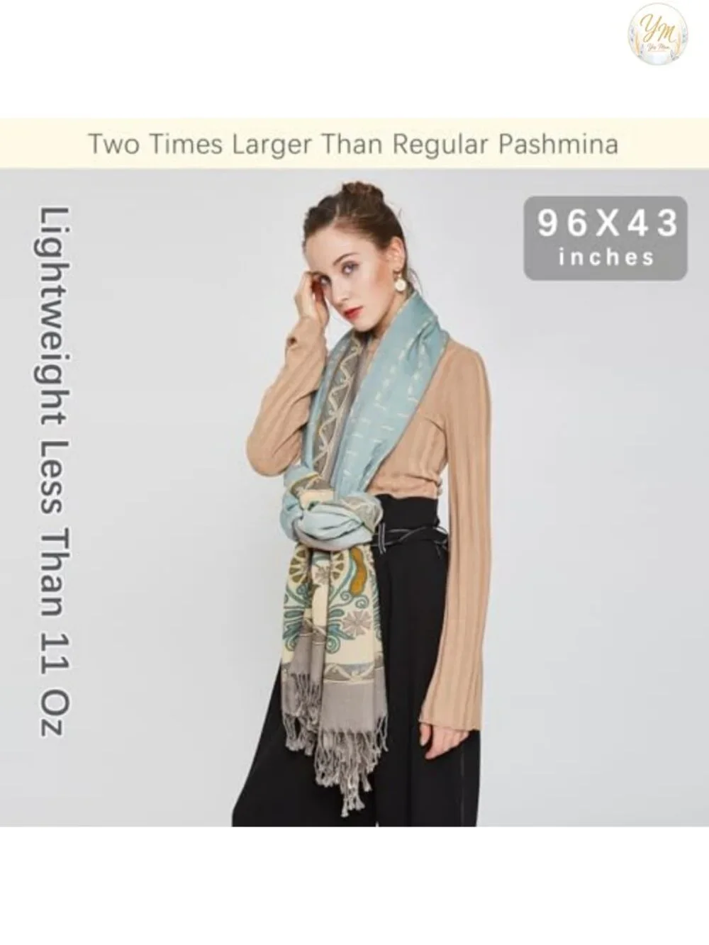 100% Merino Wool Extra Large Pashmina Shawl Wraps