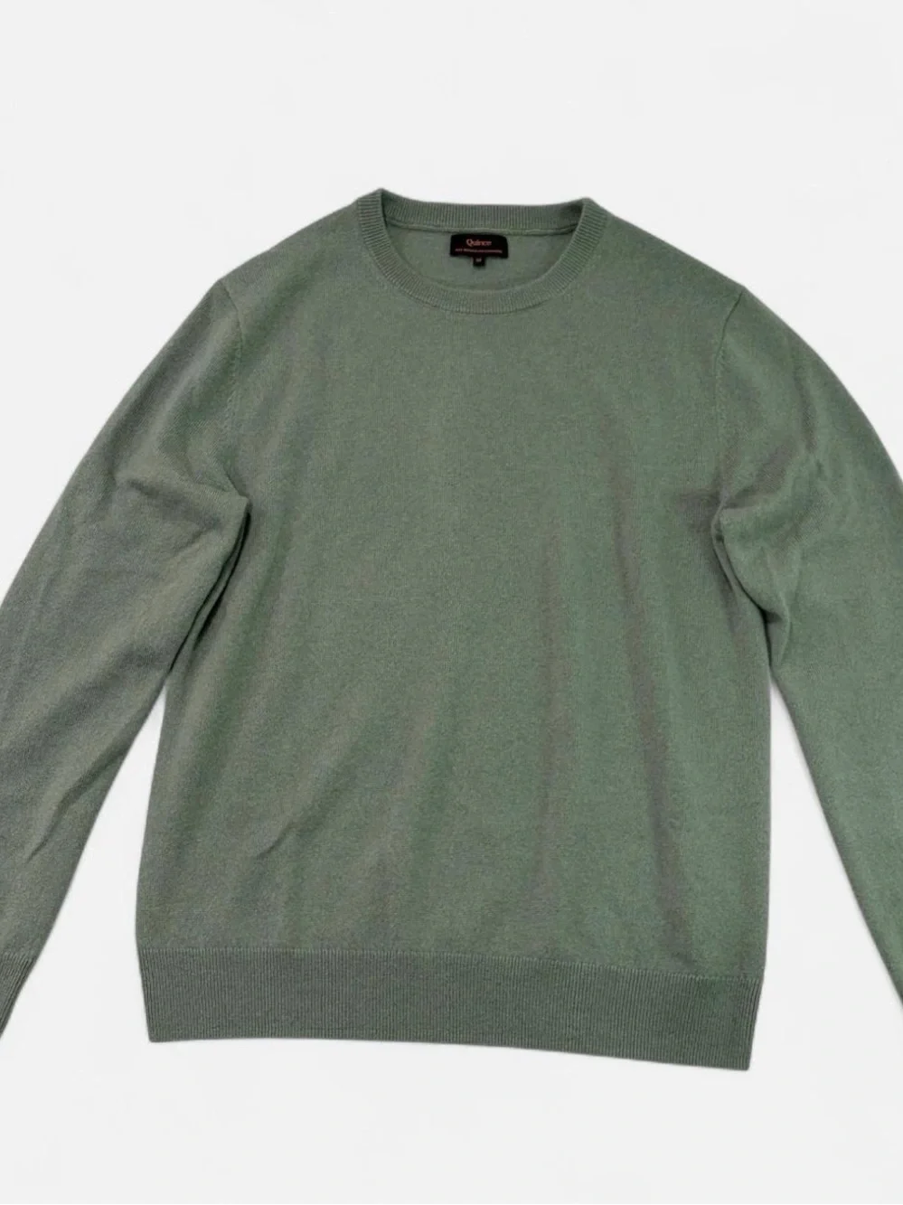 Quince 100% Mongolian Cashmere Moss Green Crewneck Sweater Men’s M
