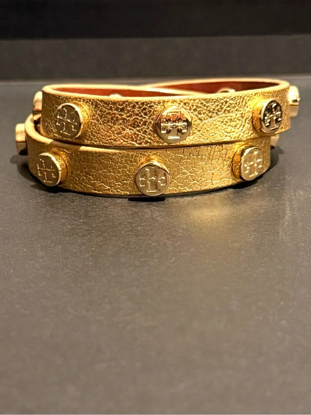 Tory Burch gold leather