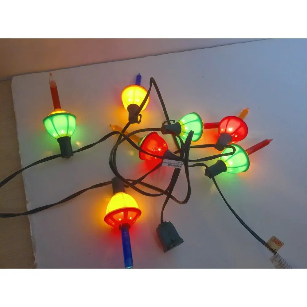 Vintage Christmas Multicolor Bubble Lights Set of 7