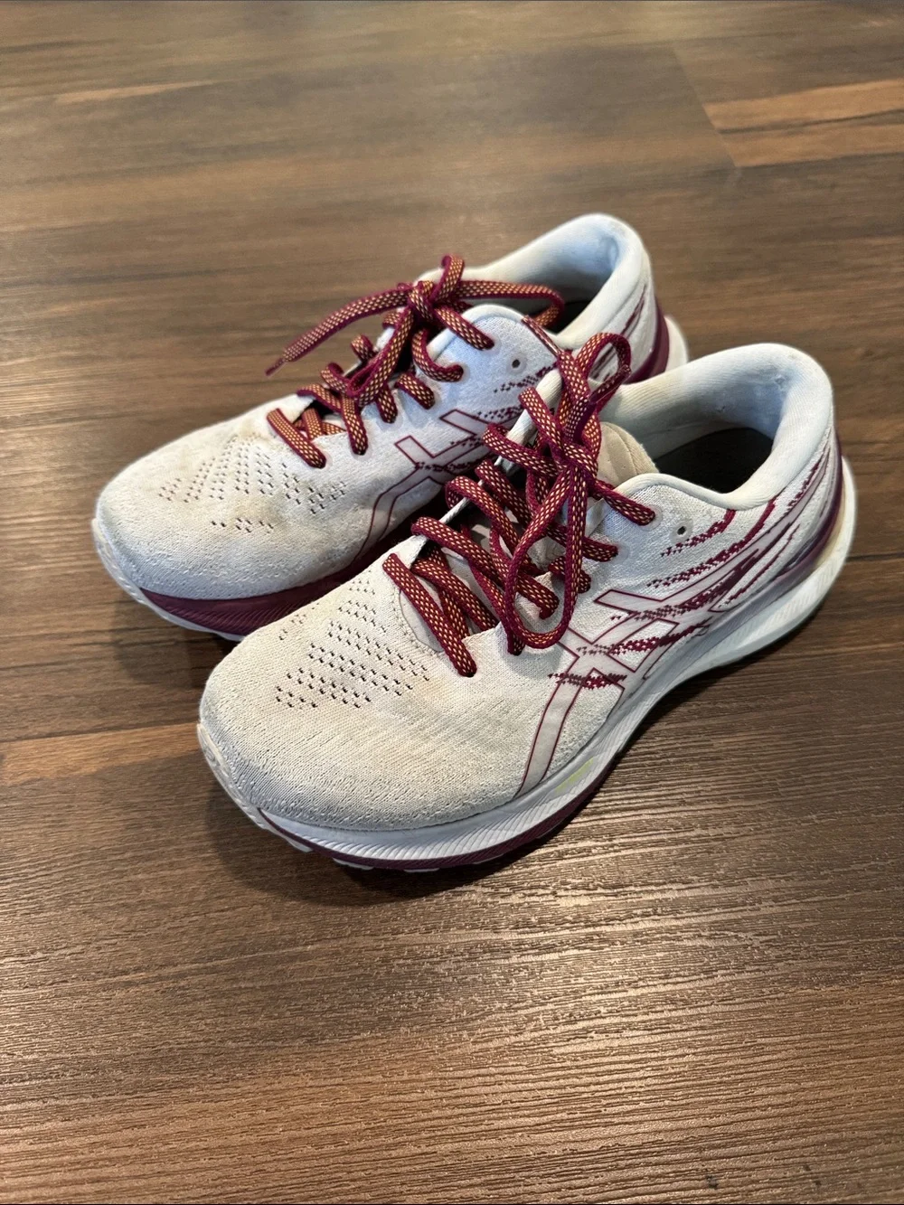 Asics Women's Running Shoes in Light Pink and Burgundy