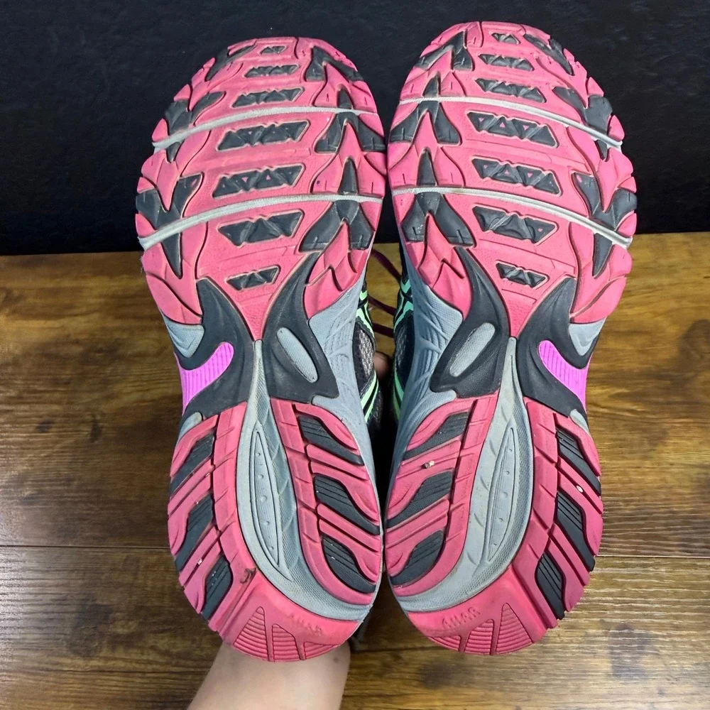 ASICS Gel-Venture 5 T5N8N Grey Pink Green Trail Running Shoes Womens 11