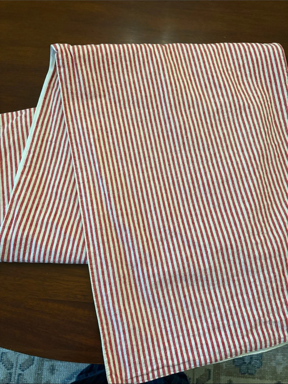 Pottery Barn Wheaton Striped Runner - Red