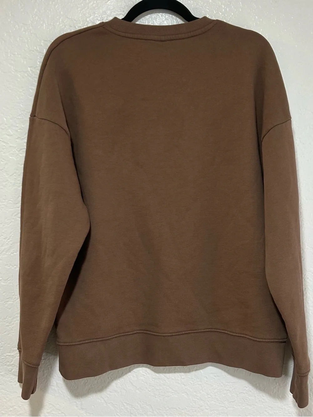 Zara Brown Crewneck Sweatshirt with Red & Blue 'Walk Fast' Graphic