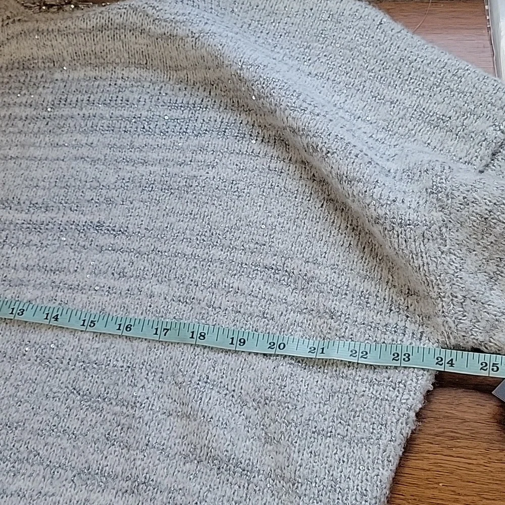 J Crew Embellished pullover Rhinestone Collar sweater XL Grey CE731