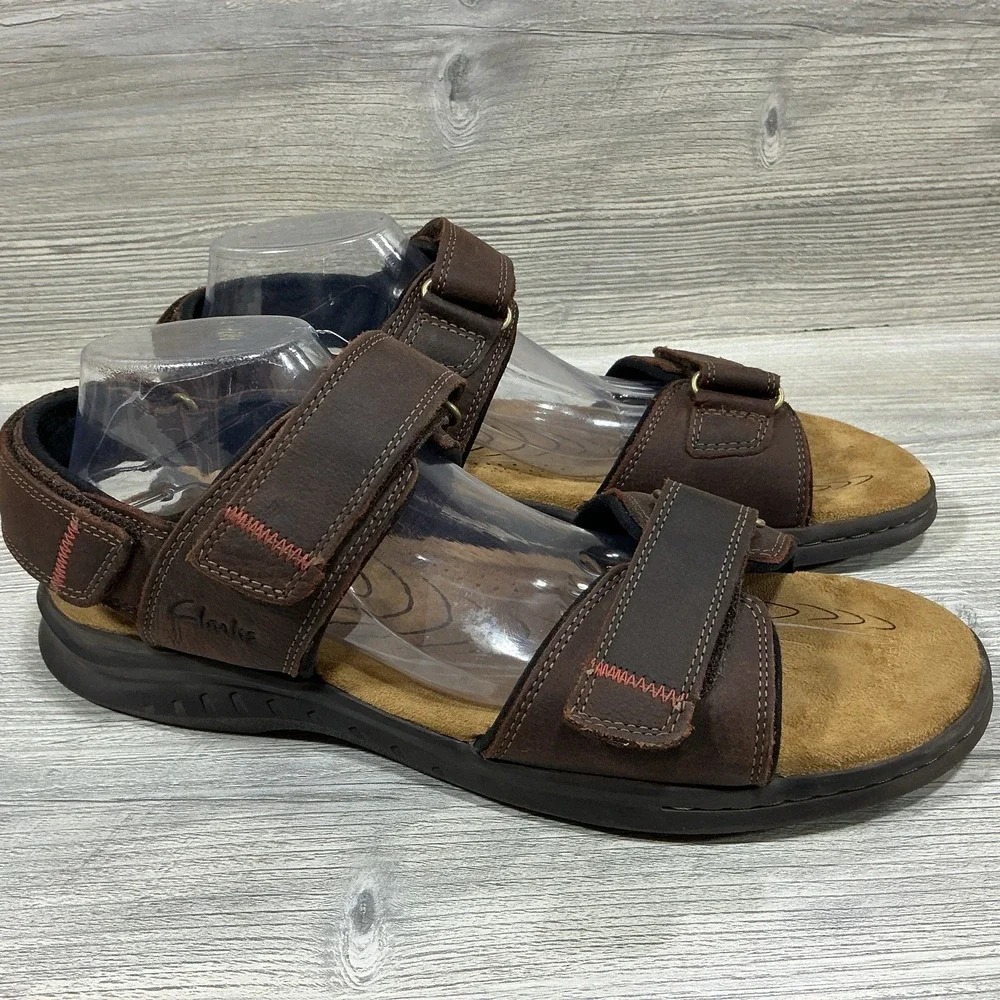 Clarks Collection 261594717110 Men's Size 12 M Leather Hapsford Creek Sandals
