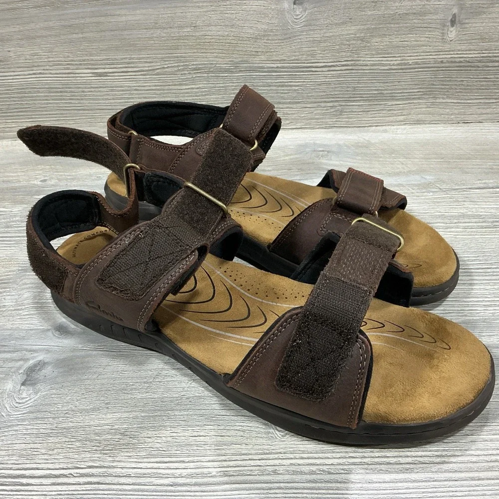 Clarks Collection 261594717110 Men's Size 12 M Leather Hapsford Creek Sandals