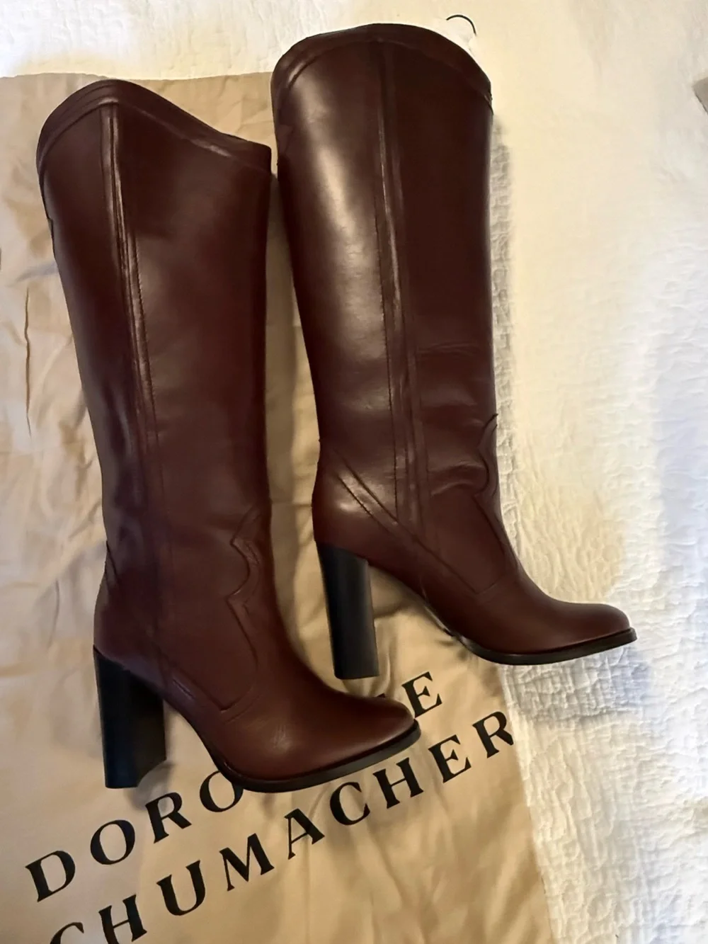 Dorothee Schumacher NWOB Women's Over-the-Knee Leather Boots in dark deep Brown