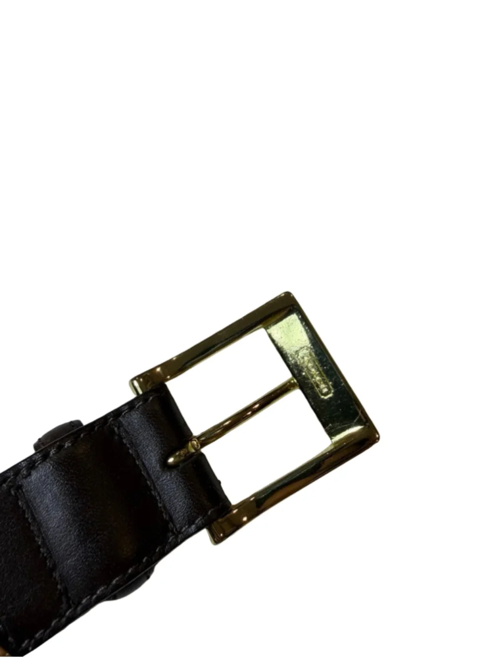 Vintage Coach Made in Italy Brown Leather Belt Gold Buckle Size 36