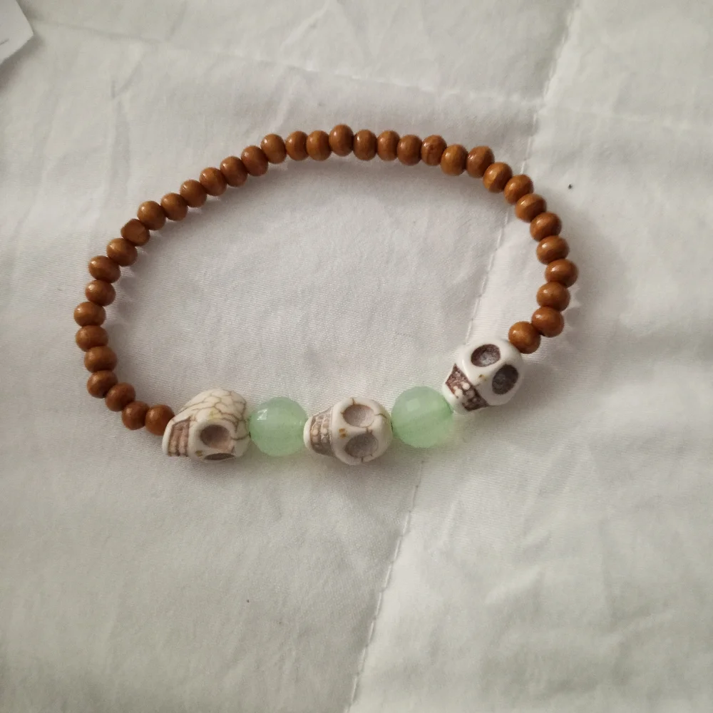 Hand Crafted New Skull Gothic aromatherapy essential oils diffuser bracelet