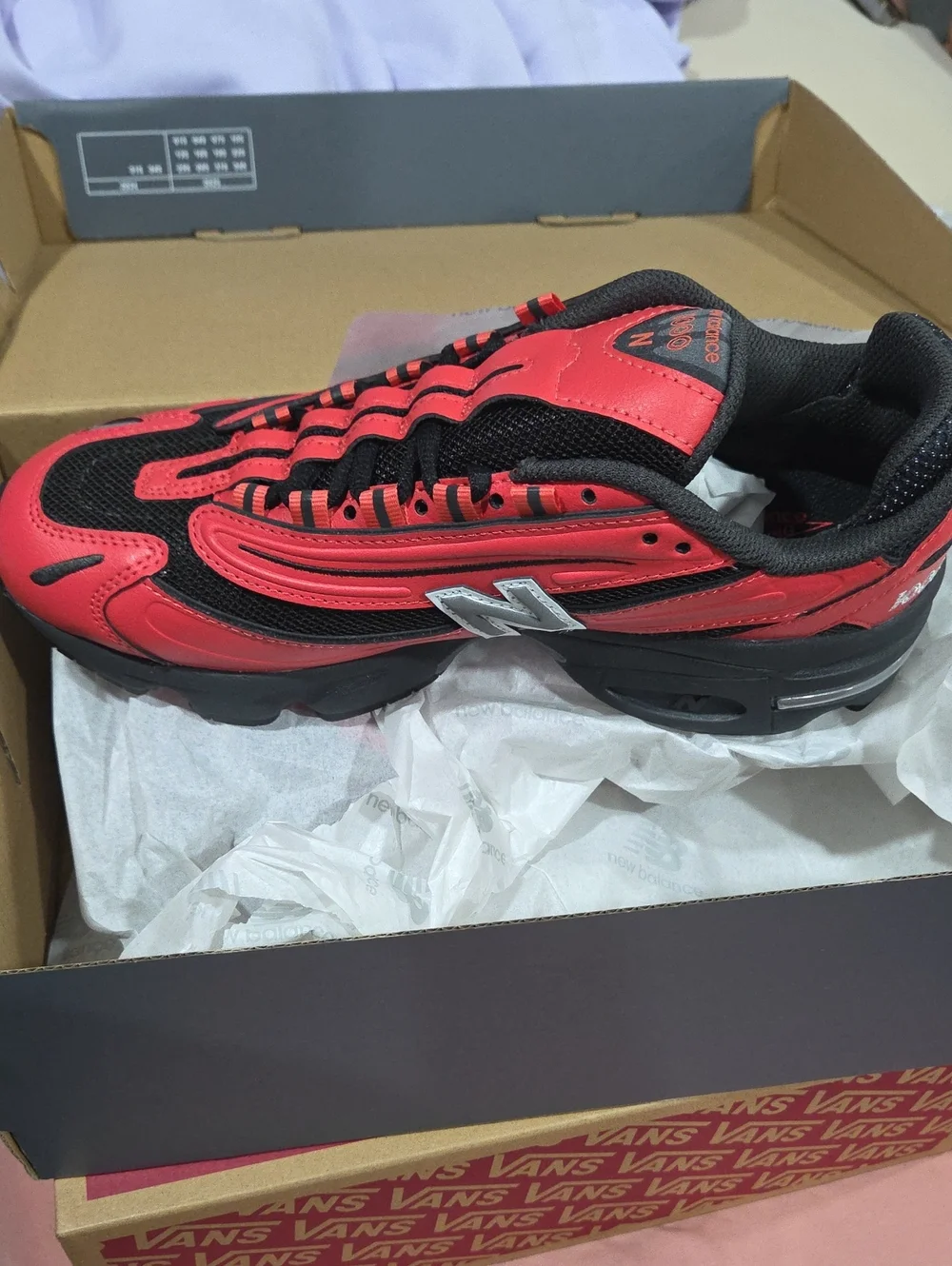 New Balance Red and Black Men's Runner Sneakers