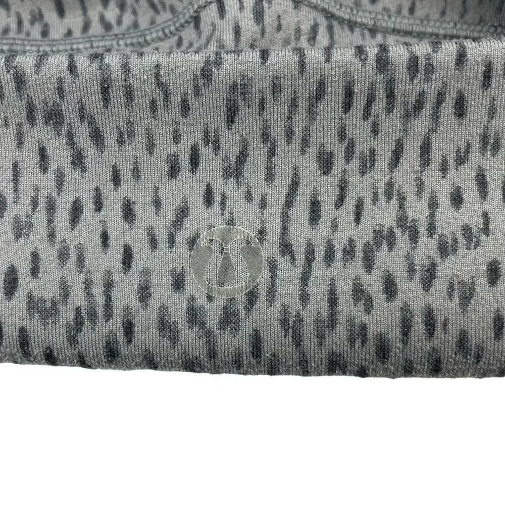 LULULEMON Wunder Under Crop II Luon Roll Down Sz 4 Dottie Dash Slate Black