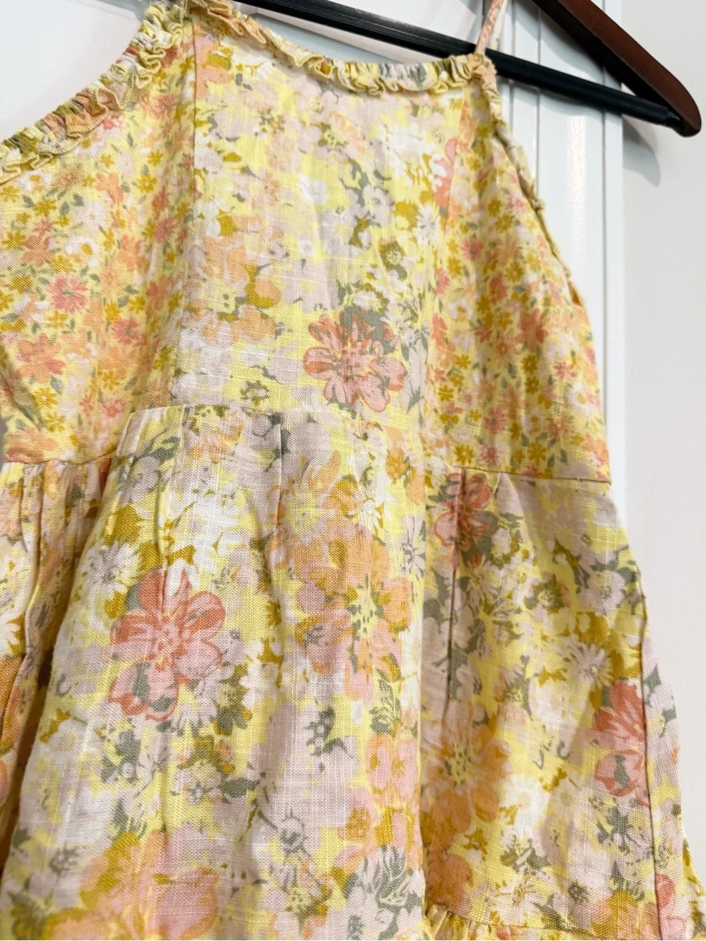 NWT art class Yellow Floral Sundress with Pink Accents