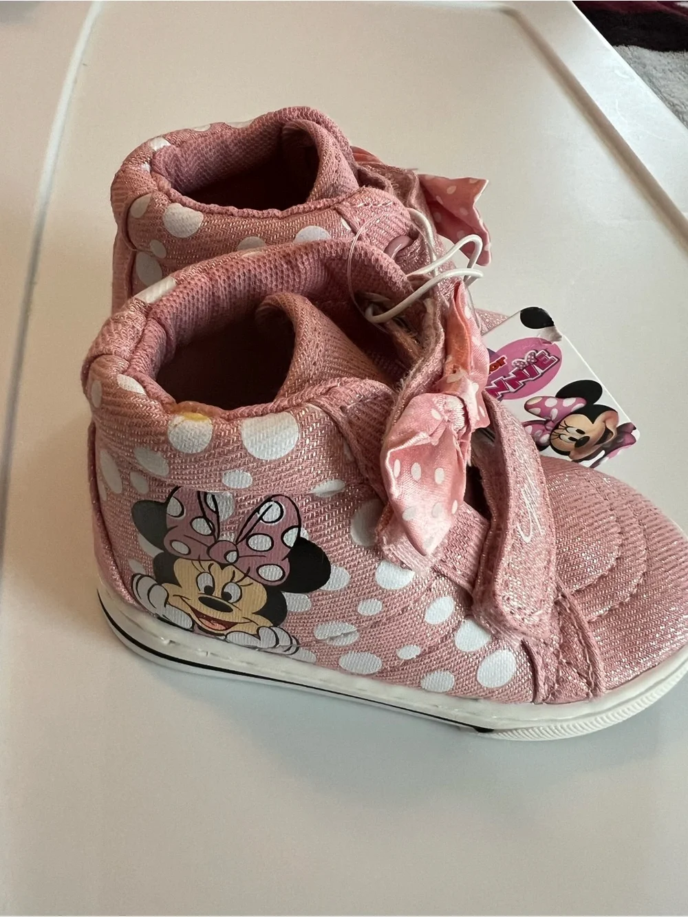 Disney Pink Minnie Mouse Sparkle High-Top Sneakers