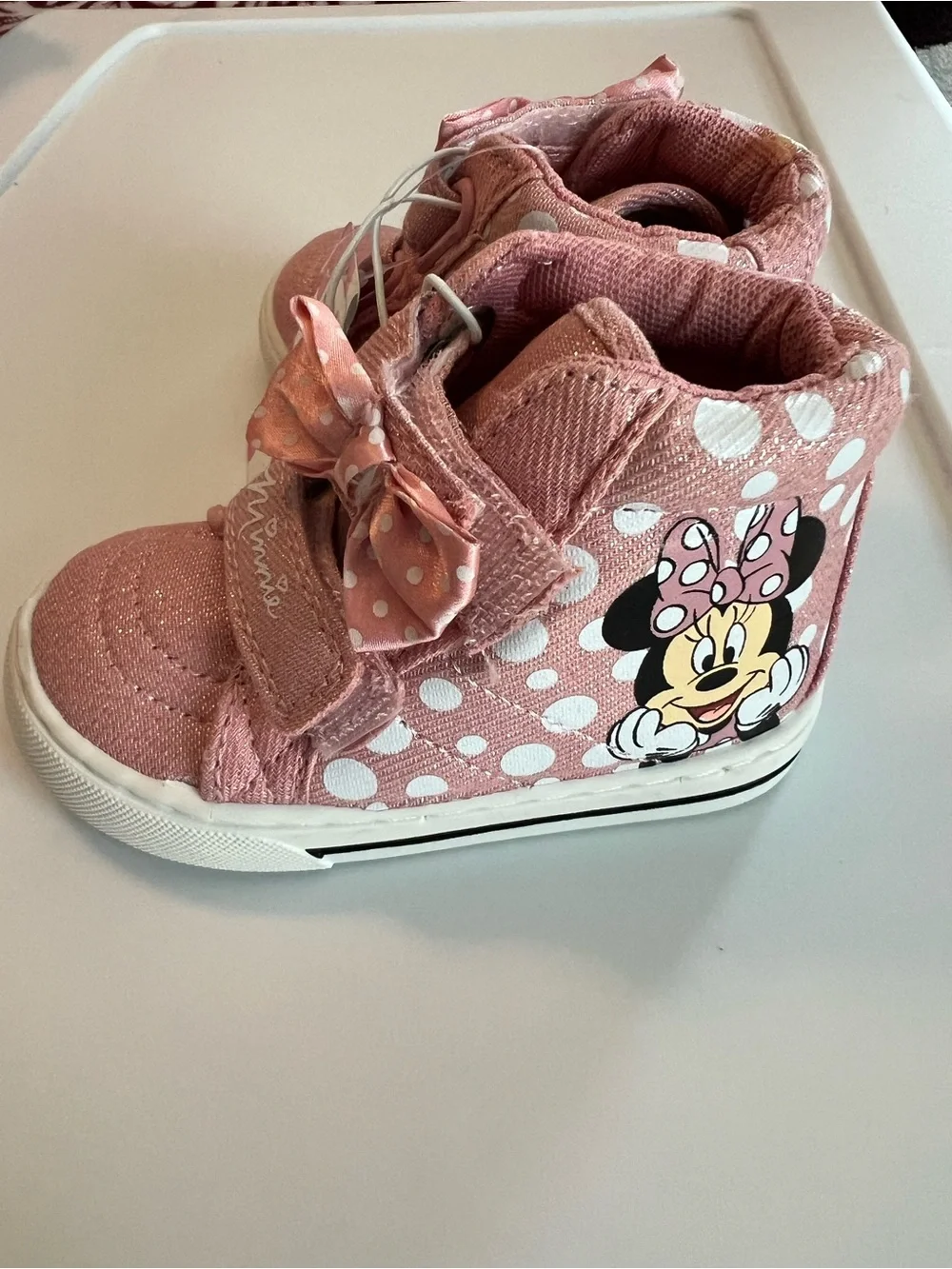 Disney Pink Minnie Mouse Sparkle High-Top Sneakers