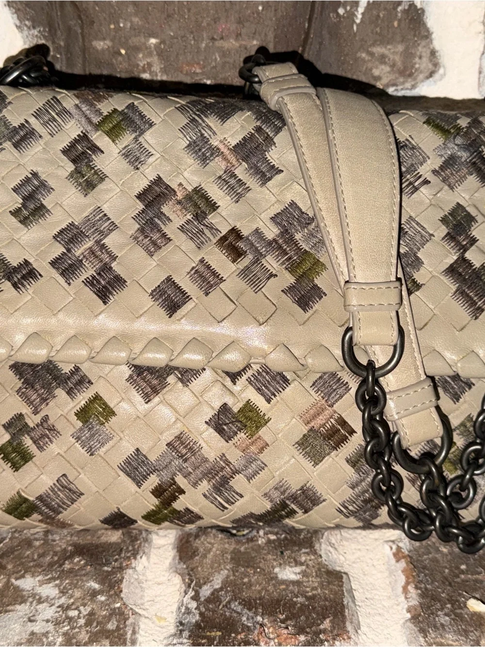 Bottega Veneta Intrecciato embroidered Olimpia shoulder bag