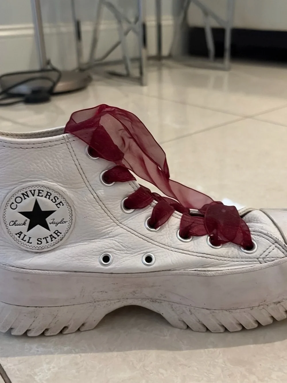 Converse white leather