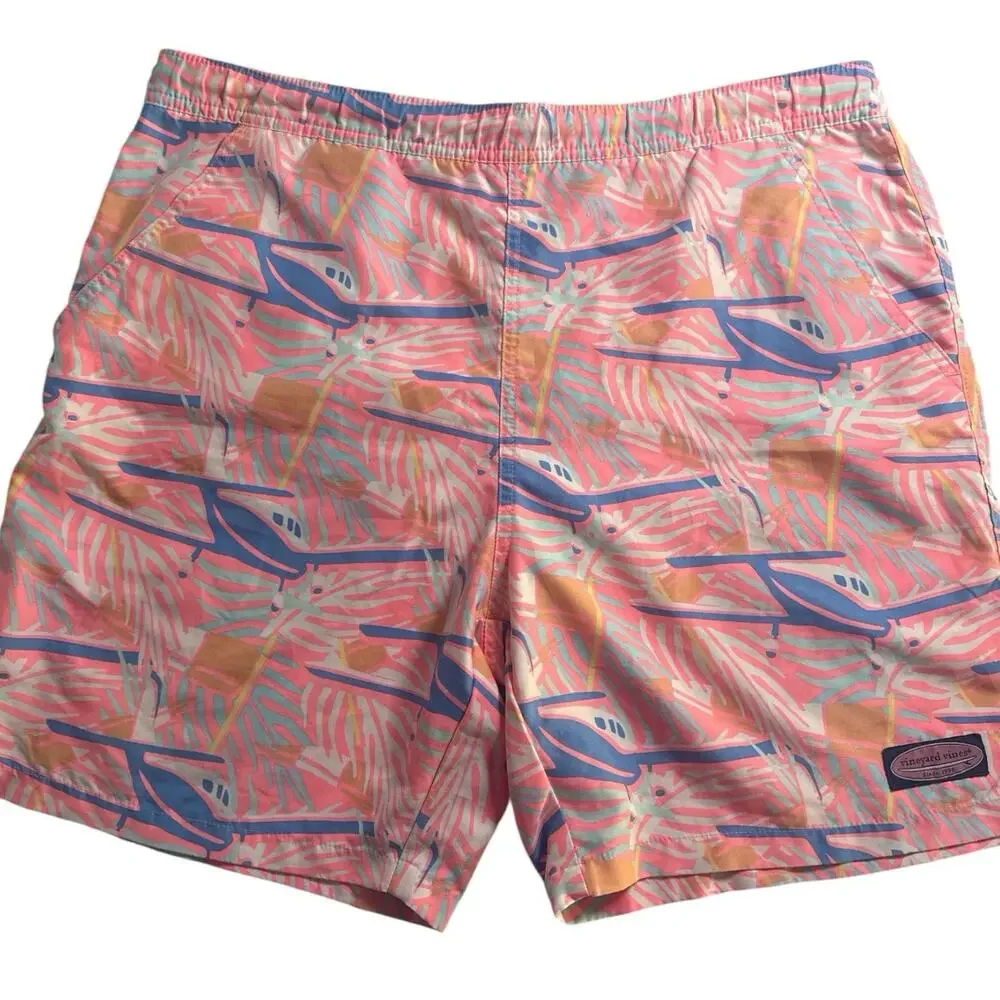 Vineyard Vines Mens Swim Trunks Size S Chappy Tropical Boat