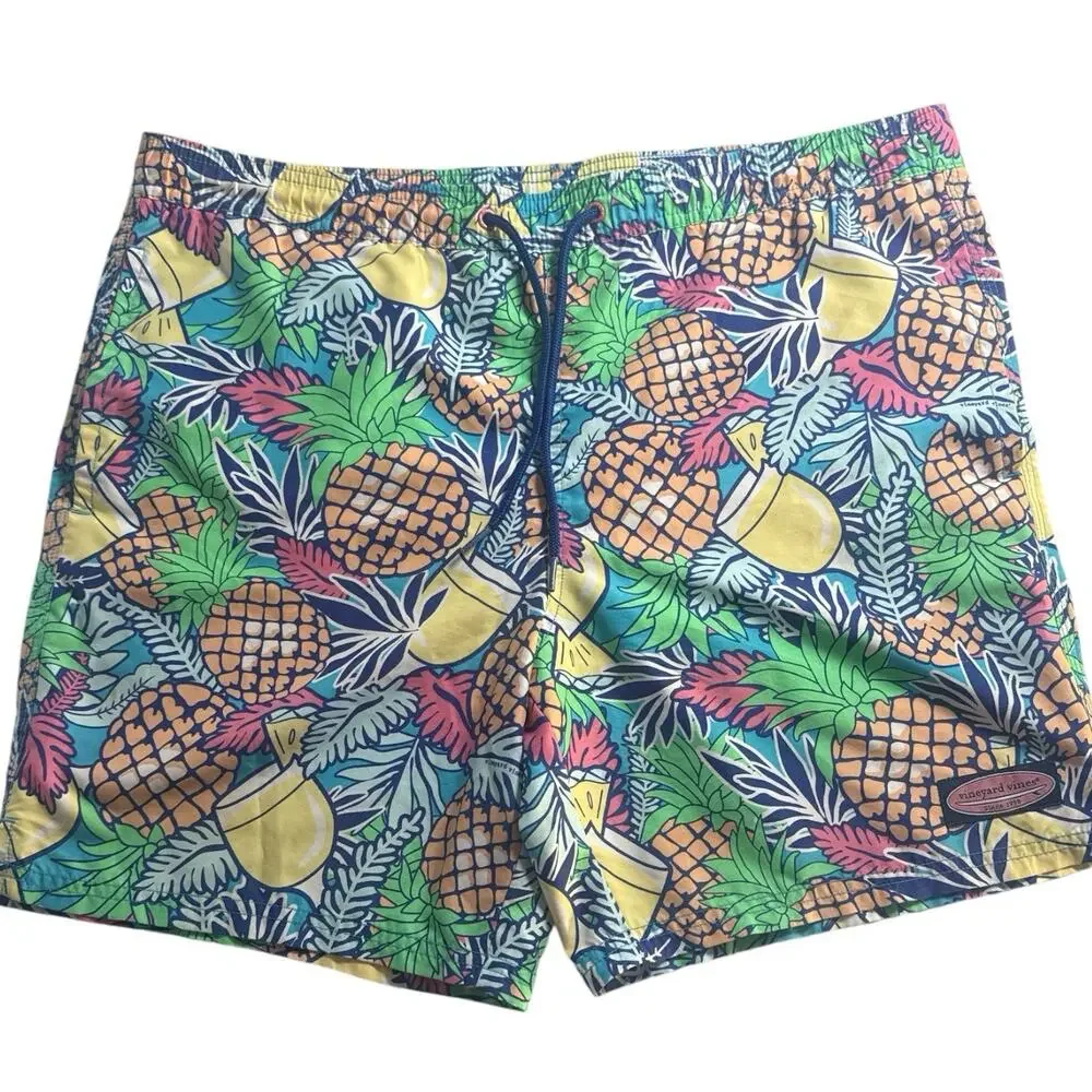 Vineyard Vines Mens Swim Trunks Size S Chappy Tropical Boat