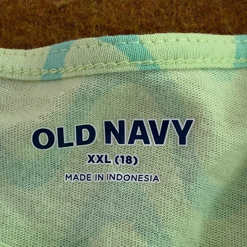 Old Navy Girls XXL 18 Mint Green Wavy Chevron Knit Button Front Romper New