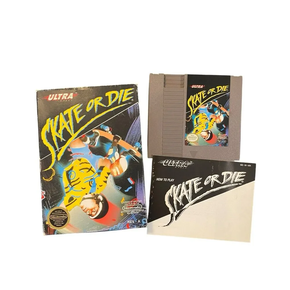 Skate or Die 1 (Nintendo NES) Complete in Box CIB Authentic! 3 Screw