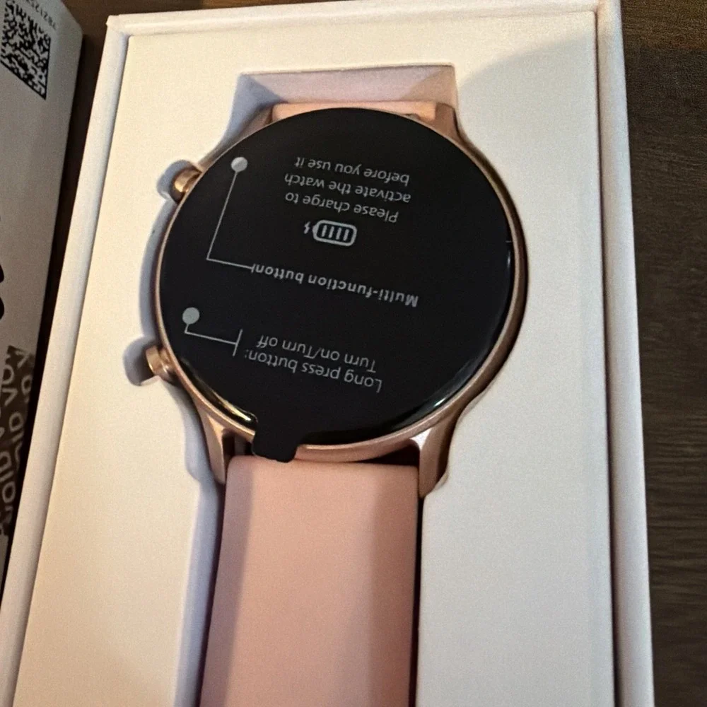 UMIDIGI Urun Smart Watch 43mm Rose Gold Pink Silicone Android iOS X002P3DWKB NEW