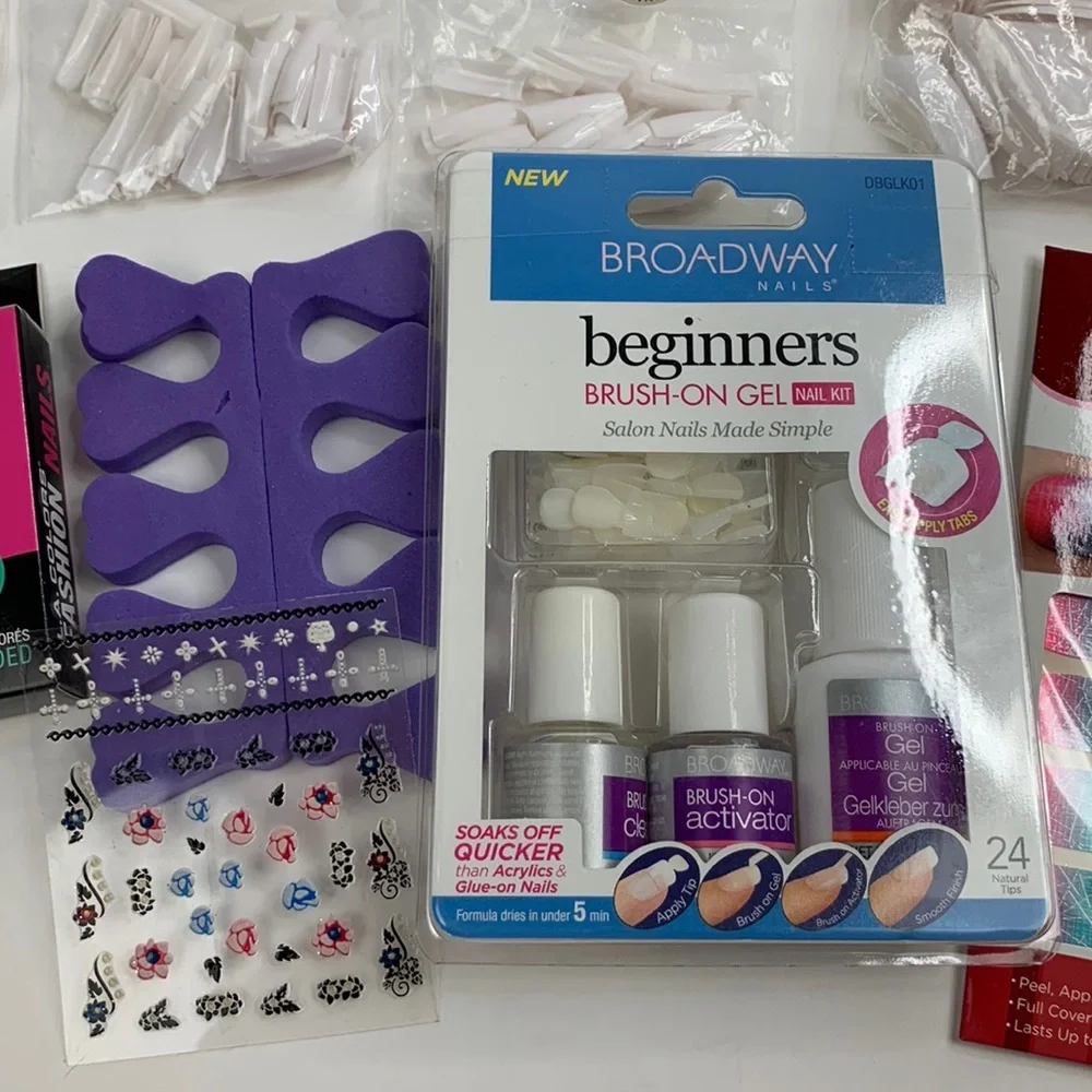 Fashion Nail Variety Kit acrylics, glue & stick on accessories New