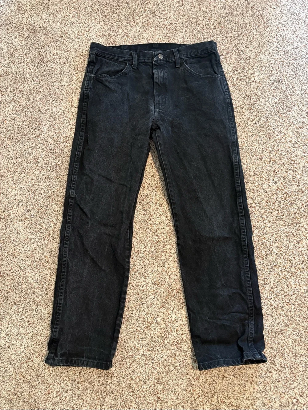 Mens Black Jeans- Rustler (34 x 30)