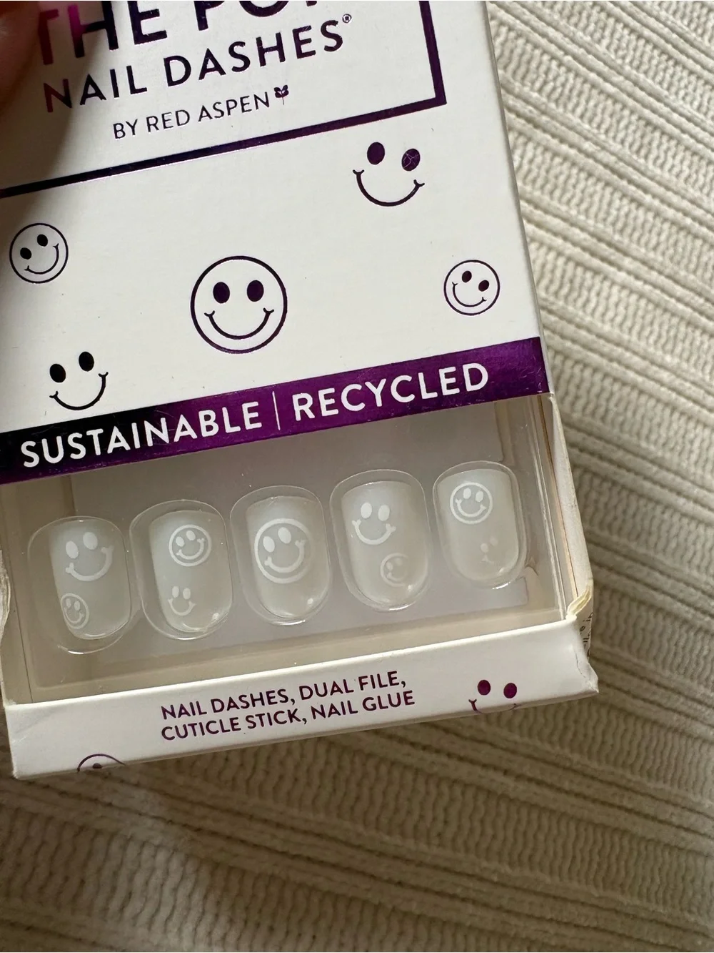 Red Aspen The Pop Nail Dashes Clear Smiley Face Press On Nails You Make Me Happy