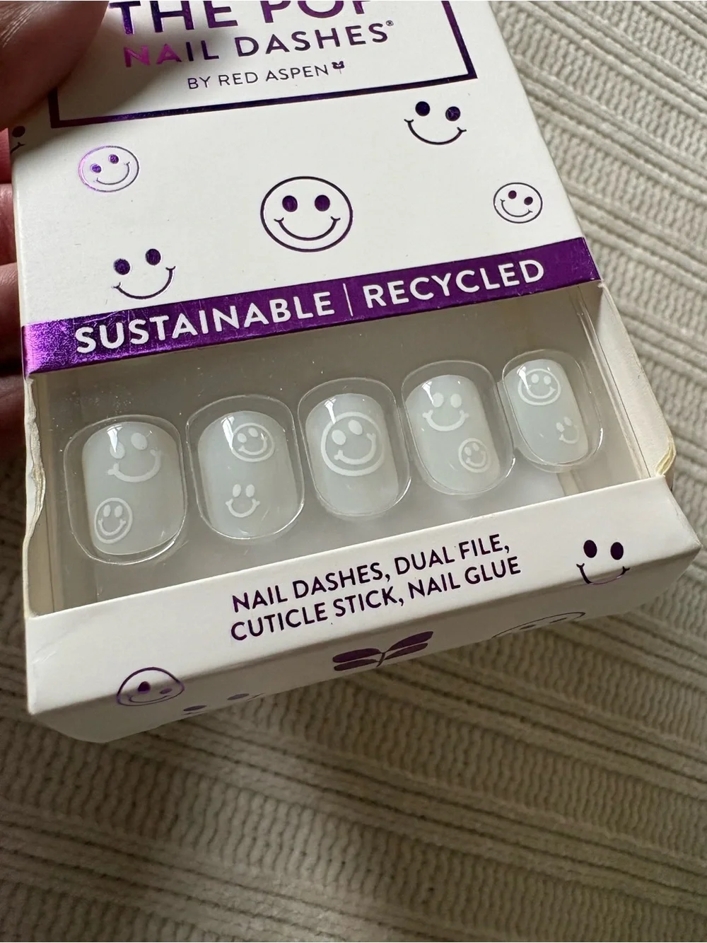Red Aspen The Pop Nail Dashes Clear Smiley Face Press On Nails You Make Me Happy