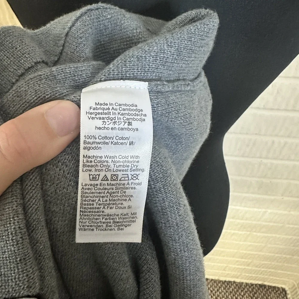 NWT J. Crew Men's Sz L Heather Gray Cotton Milano-Stitch Coach Sweater Jacket