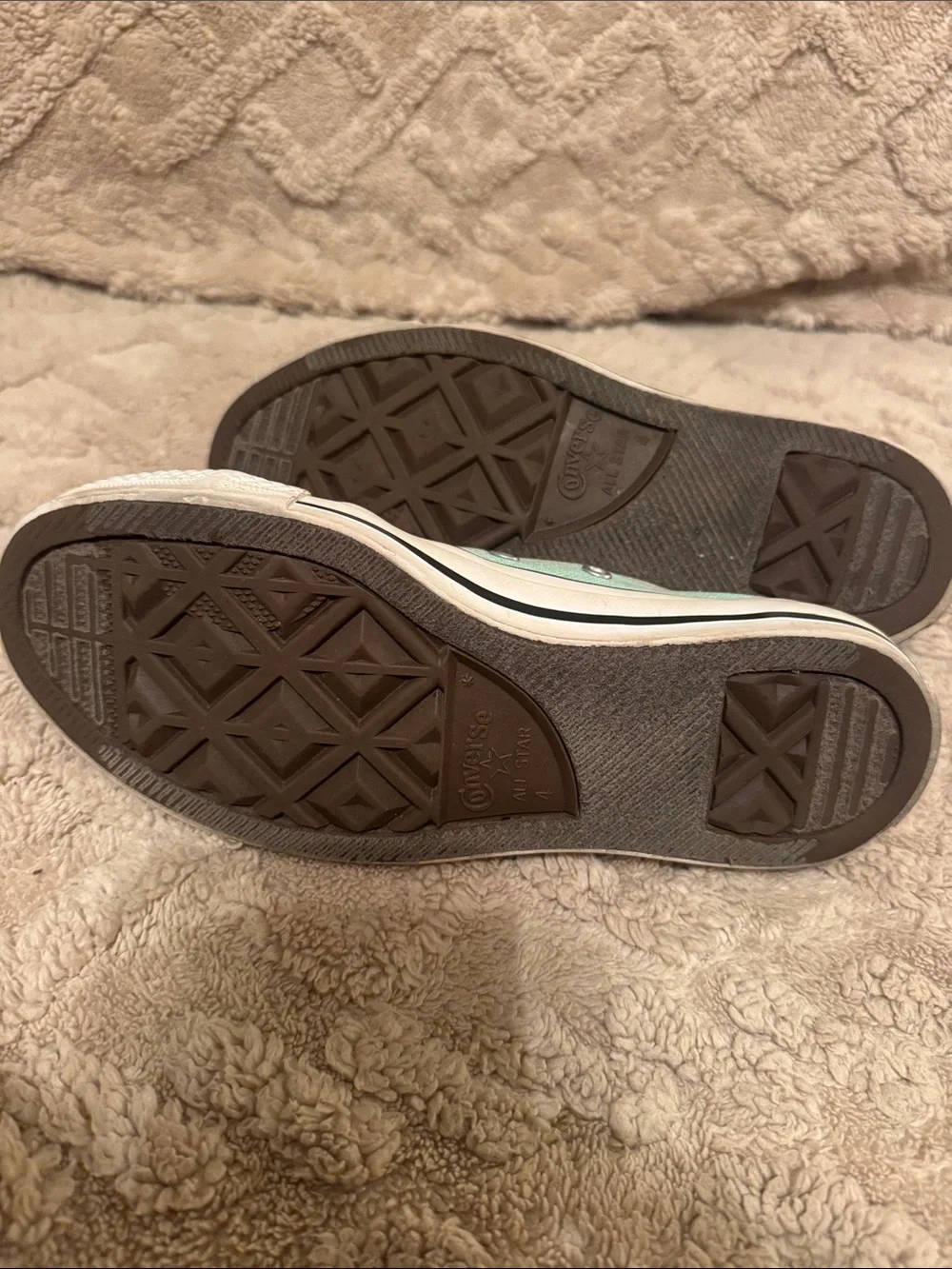 Converse Kids Low-Top Sneakers in Mint Teal and White