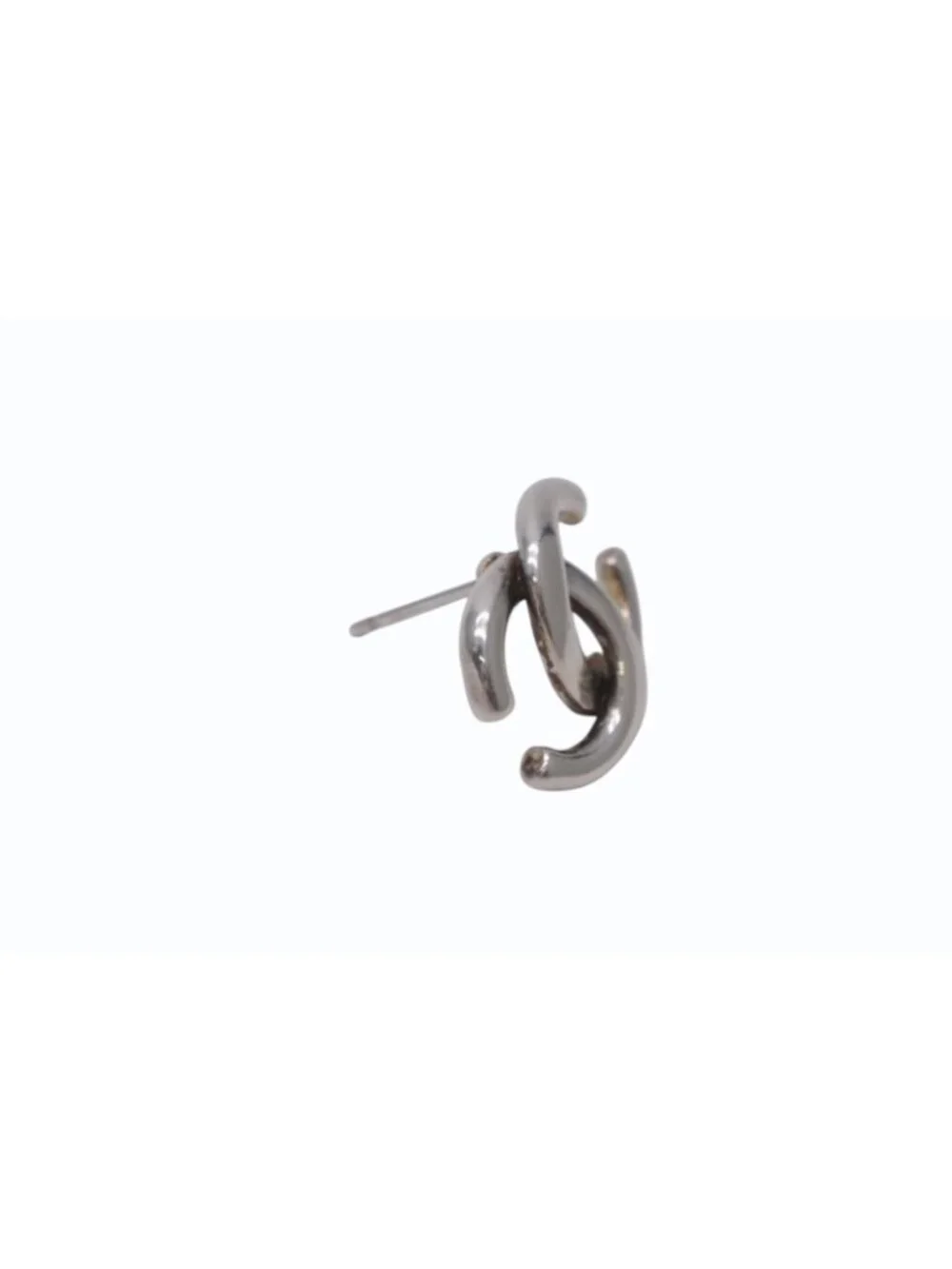 Chanel CC Logo Earrings Silver Color 01