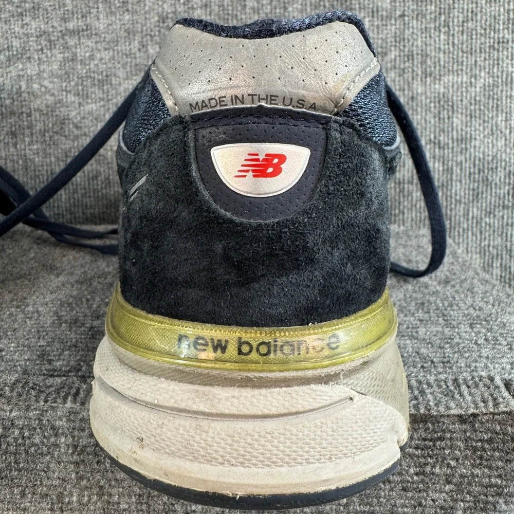 New Balance 990v4 Navy Blue Suede Mesh Made in USA Running Shoes M990NV4 Sz 15