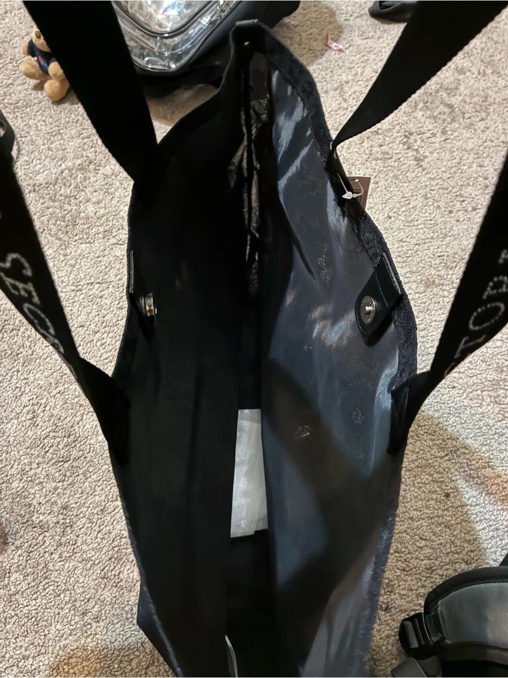 Victoria's Secret Black Logo Strap Tote